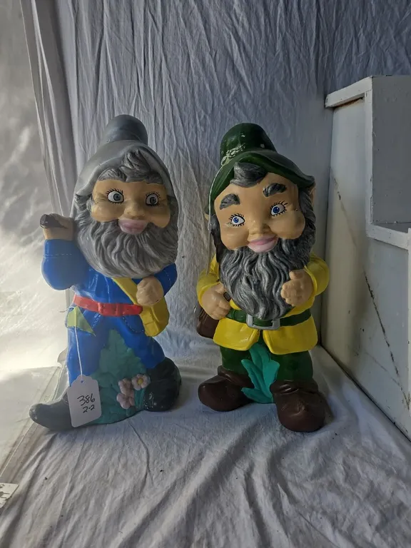 2 - Ceramic Gnome figures