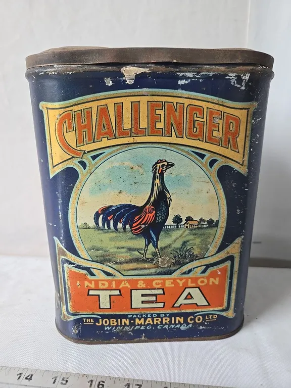 Challenger Tea Tin - Jobin-Marrin Co., Wpg.