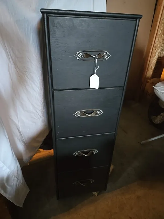 Wooden 4-drawer filing cabinet