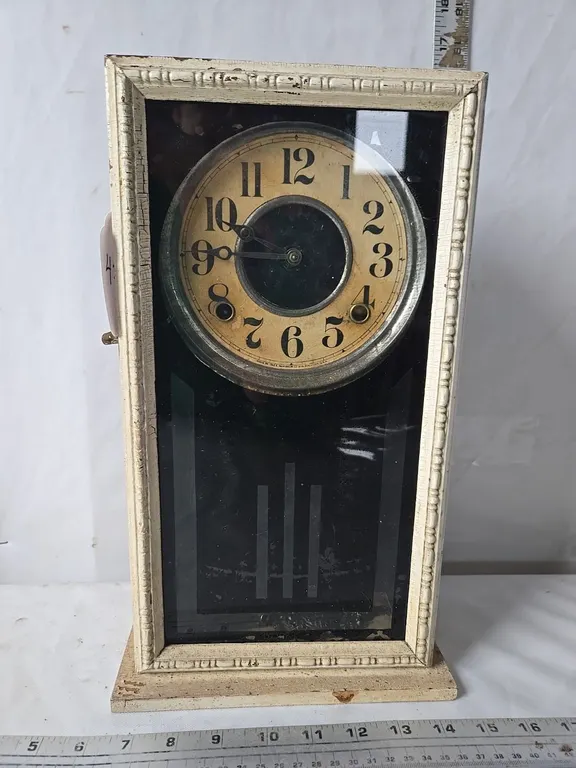 E. Ingraham Mantle Clock - painted, unsure if working