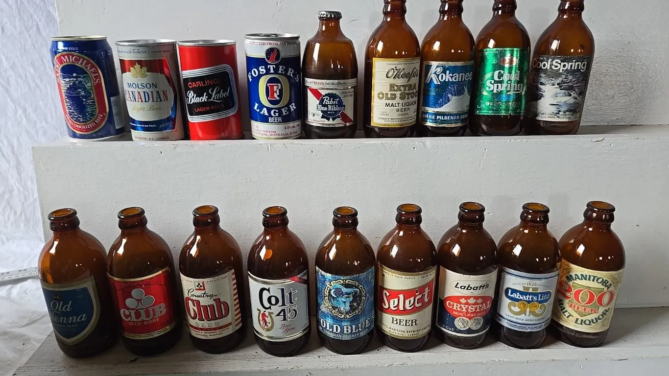 Vintage Stubby Beer Bottles