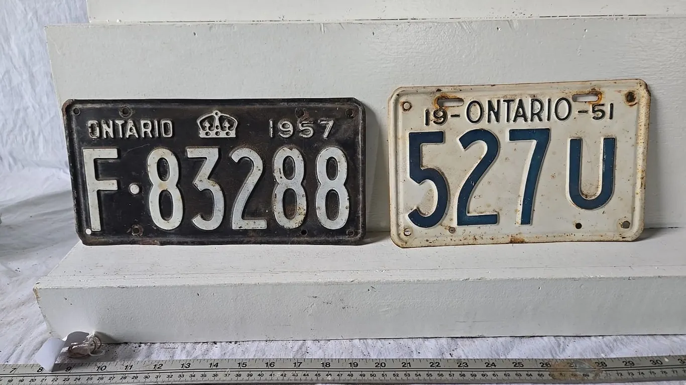 1951 & 1957 Ontario License Plates