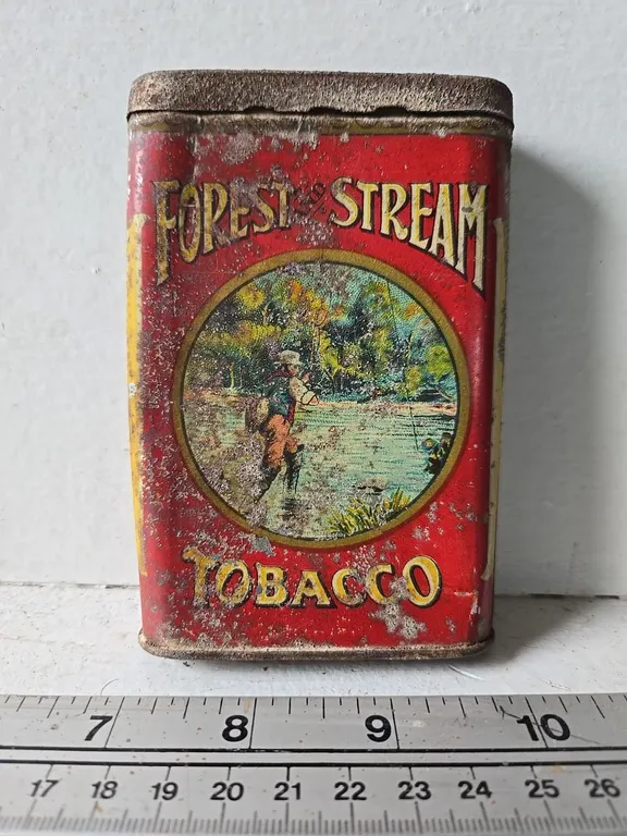 Forest & Stream Tobacco Pocket Tin - fly fisherman