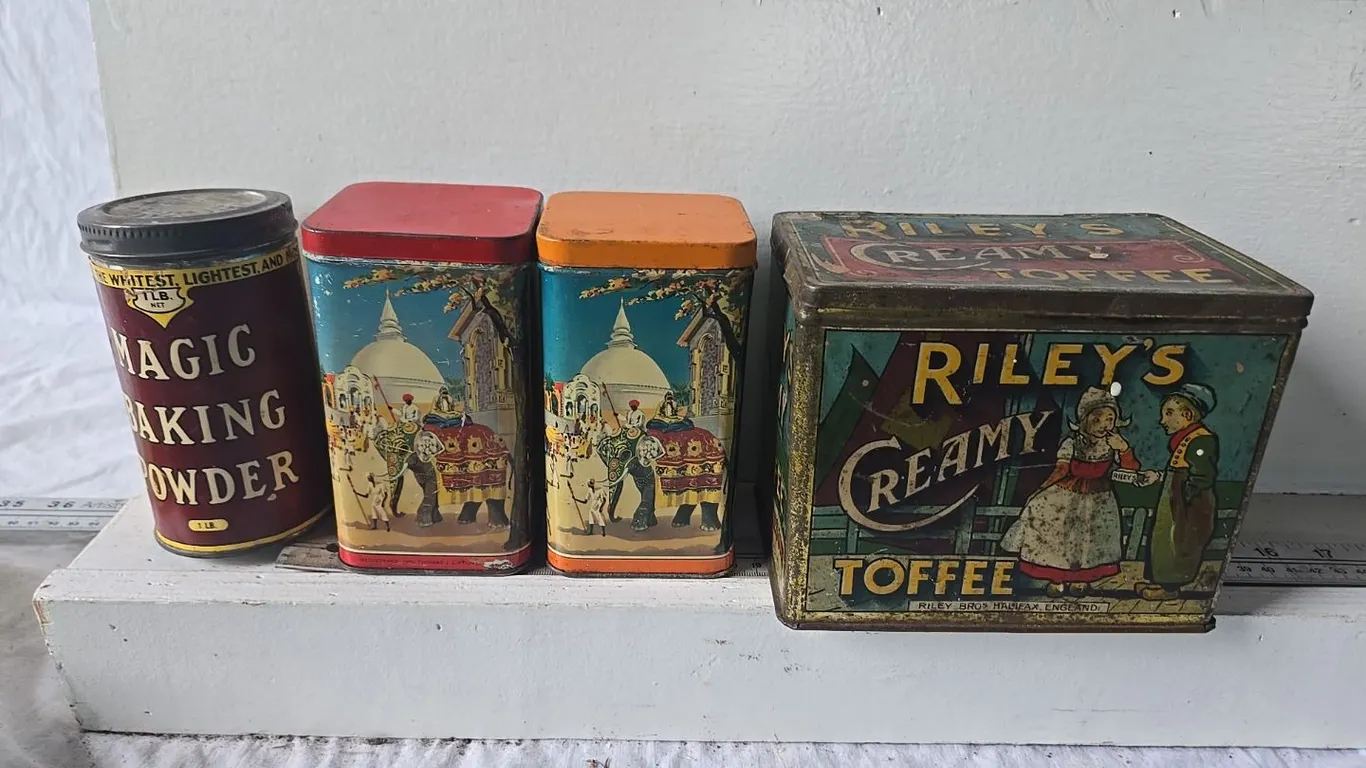 Misc. Tins; Tea, Rileys & Magic Baking Powder