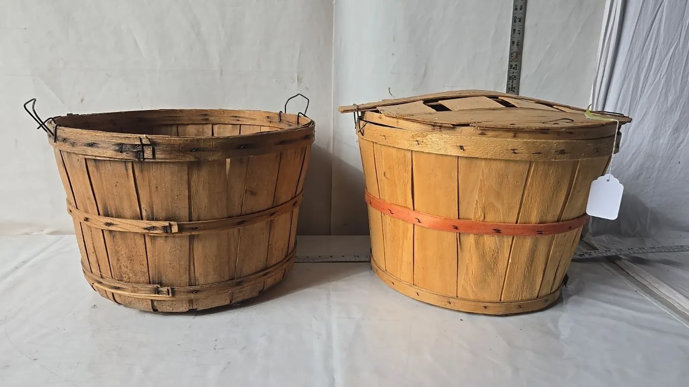 2 - Bushel Baskets, one w/ lid