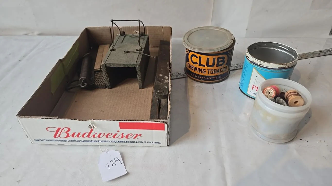 Scale, Trap, Buttons, Tobacco Cans
