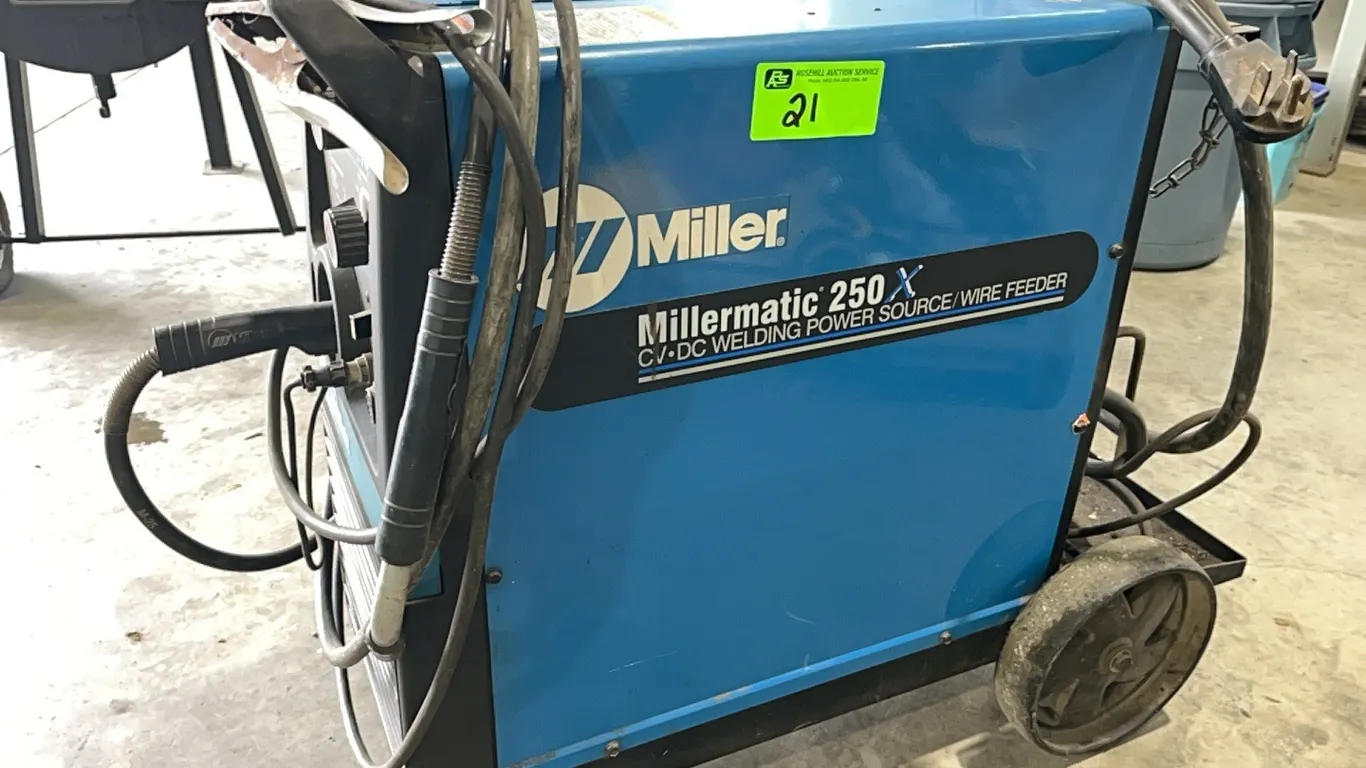 Miller Matic 250X Mig Welder on Cart with Gauges