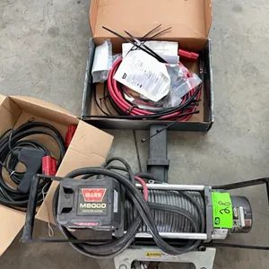 Warn M8000 Winch with Trailer Receiver Sleeve, Remote and Mounting Kit.