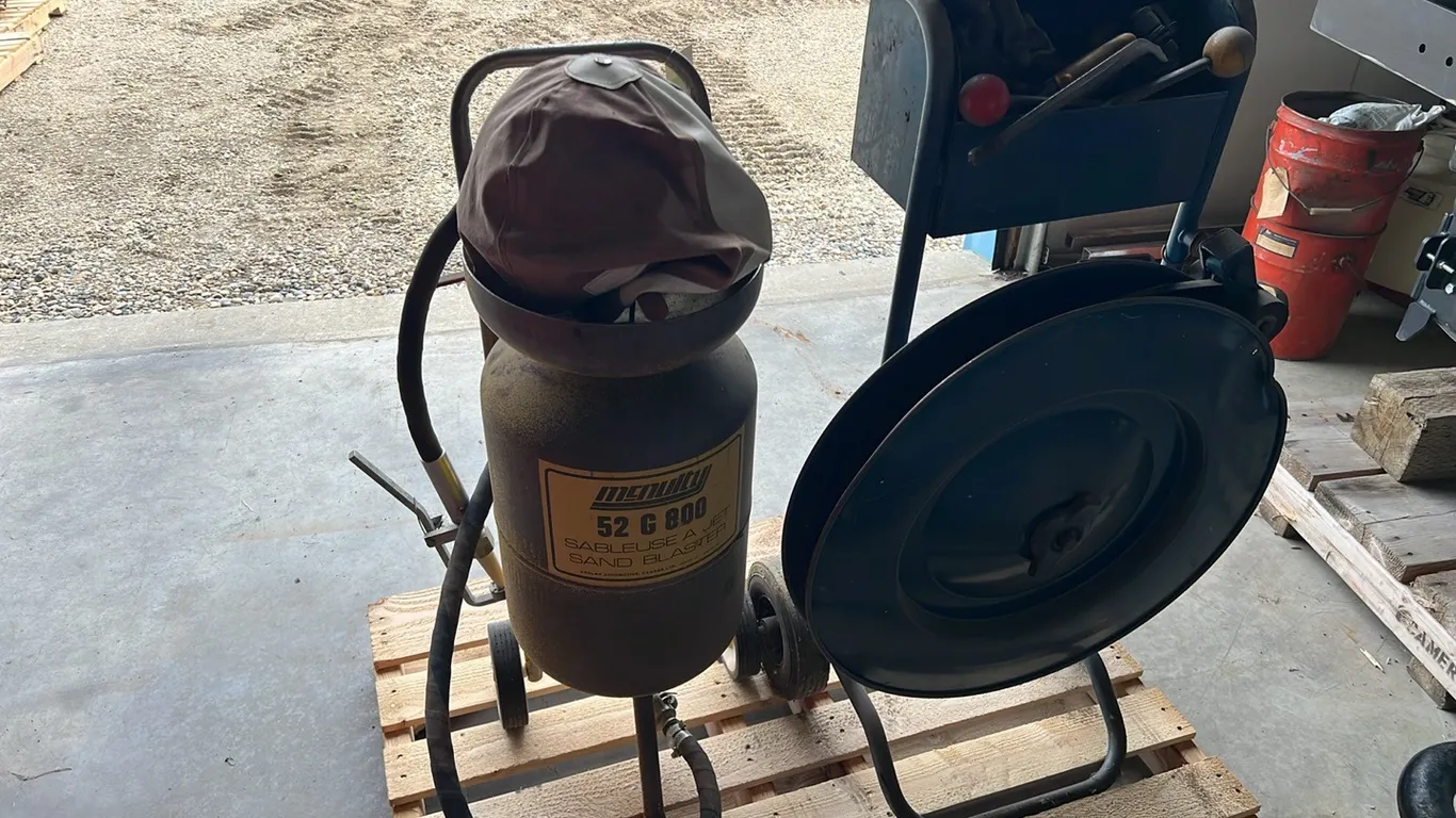 Banding Machine with Crimpers, Cart and Small Sand Blaster