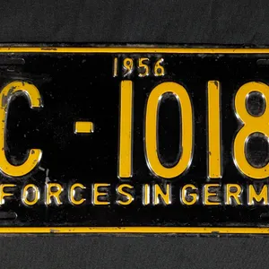 1956 US FORCES IN GERMANY LICENSE PLATE 6C-10186 UNITED STATES MILITARY