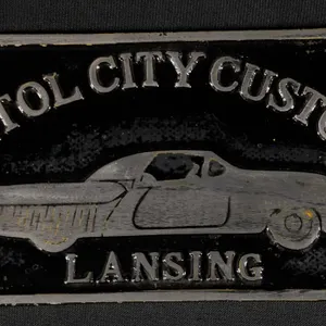 CAST ALUMINUM CAR CLUB PLAQUE SIGN CAPITOL CITY CUSTOMS LANSING (MICHIGAN) MI MICH