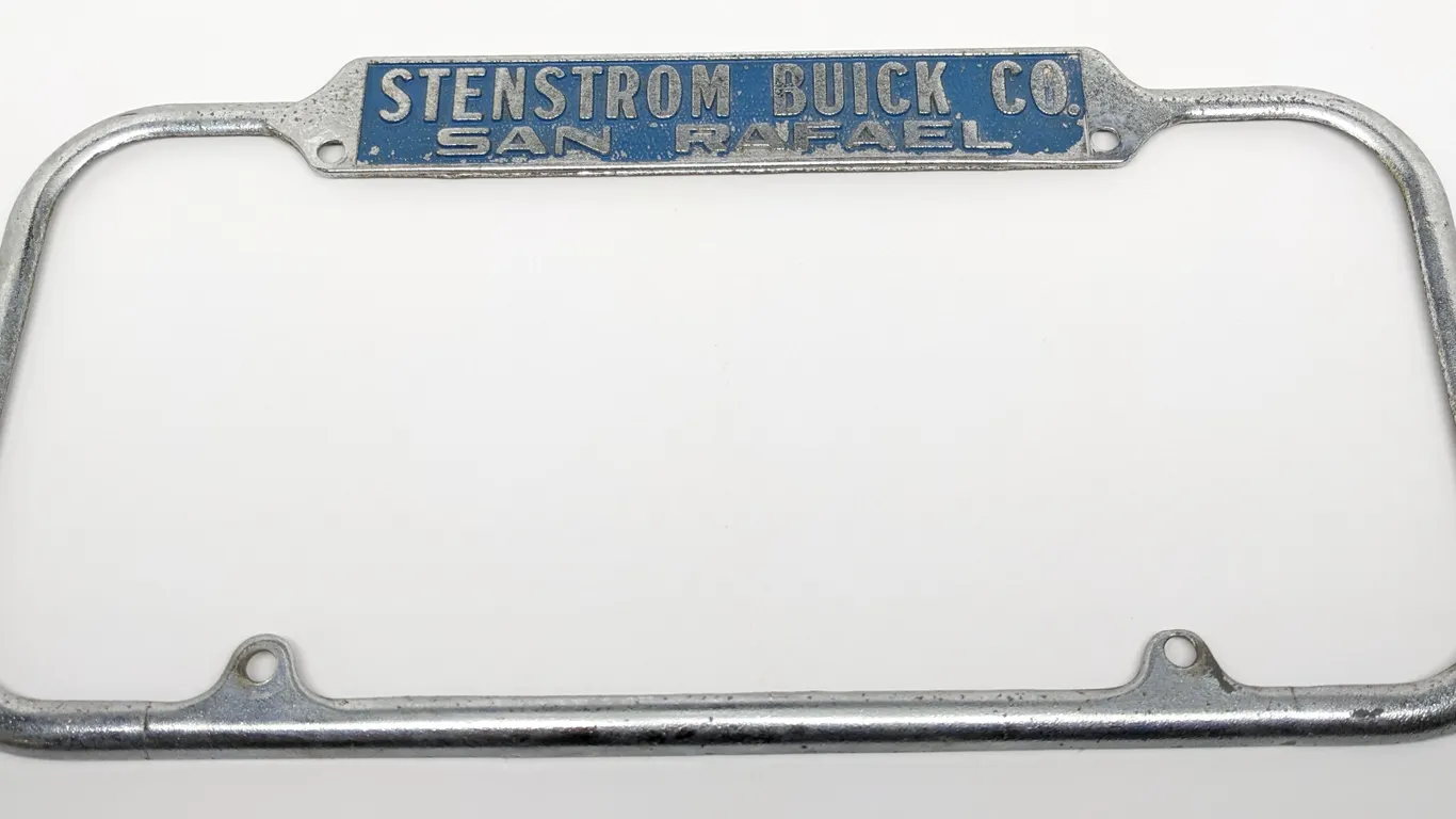 LICENSE PLATE FRAME STENSTROM BUICK CO SAN RAFAEL (CALIFORNIA CA CAL)
