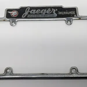 LICENSE PLATE FRAME JAEGER MOTOR CAR CO PONTIAC MILWAUKEE (WISCONSIN WI WIS)