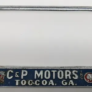 LICENSE PLATE FRAME C&P MOTORS CADILLAC PONTIAC TOCCOA GA (GEORGIA )