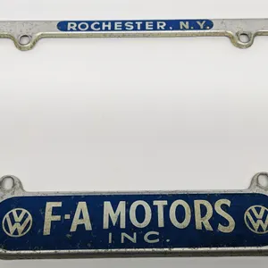 LICENSE PLATE FRAME F-A MOTORS INC VOLKSWAGEN ROCHESTER NEW YORK NY