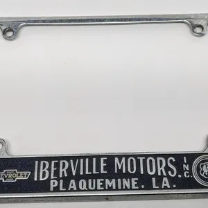LICENSE PLATE FRAME IBERVILLE MOTORS INC CHEVROLET OLDSMOBILE PLAQUEMINE LA LOUISIANA