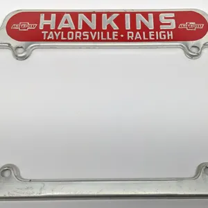 LICENSE PLATE FRAME HANKINS CHEVROLET TAYLORSVILLE RALEIGH NORTH CAROLINA