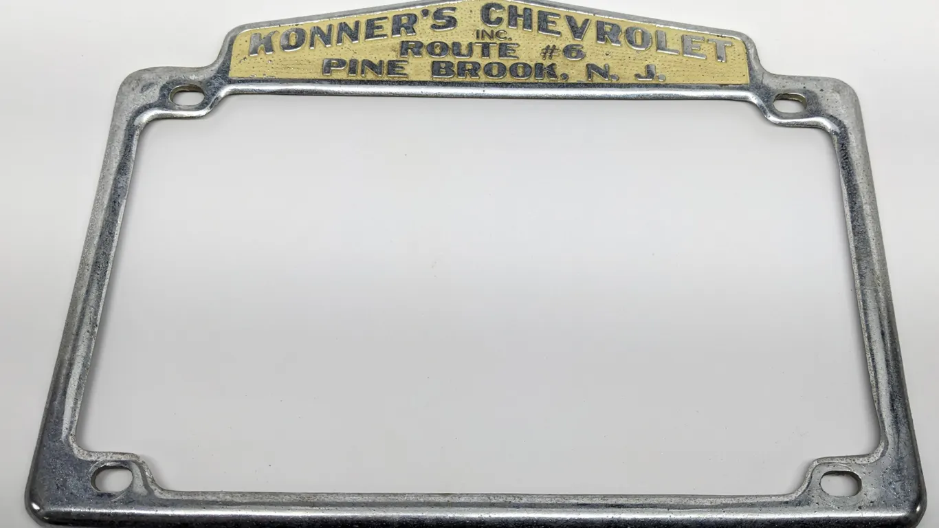 LICENSE PLATE FRAME KONNER'S CHVROLET INC ROUTE #6 PINE BROOKE NJ NEW JERSEY