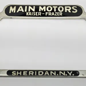 LICENSE PLATE FRAME MAIN MOTORS KAISER FRAZER SHERIDAN NEW YORK NY