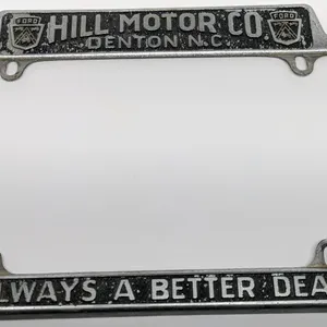 LICENSE PLATE FRAME HILL MOTOR CO FORD DENTON NORTH CAROLINA NC