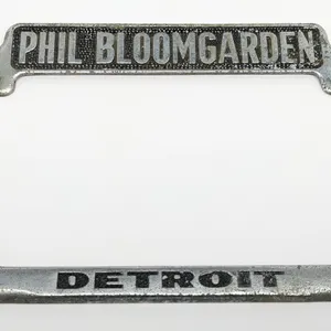 LICENSE PLATE FRAME PHIL BLOOMGARDEN DETROIT MICHIGAN MICH MI