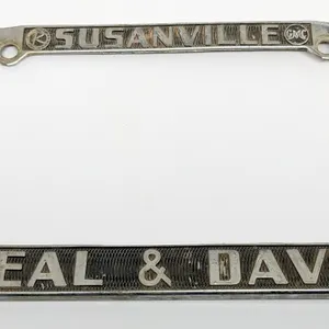 LICENSE PLATE FRAME DEAL & DAVIE RIVIERA (BUICK) GMC OLDSMOBILE CADILLAC SUSANVILLE CALIFORNIA CALIF