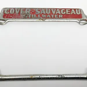 LICESE PLATE FRAME COVER SAUVAGEAU STILLWATER MINNESOTA MINN MN