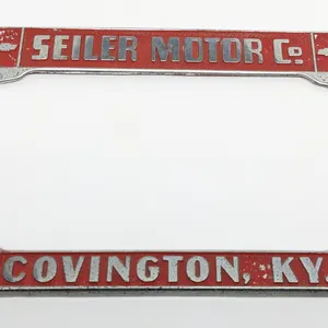 LICENSE PLATE FRAME SEILER MOTOR CO CHEVROLET COVINGTON KENTUCKY