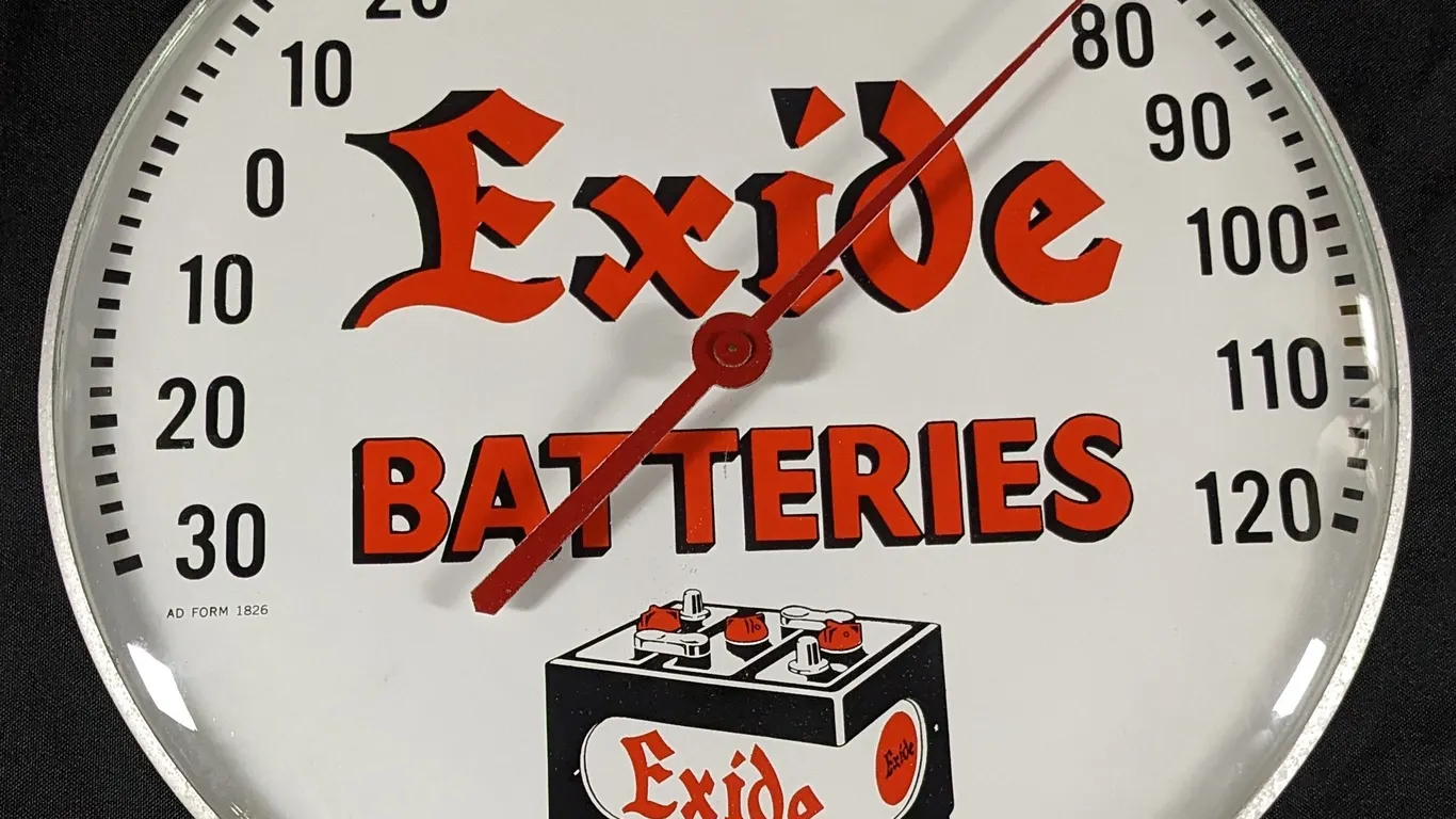 THERMOMETER SIGN EXIDE BATTERIES