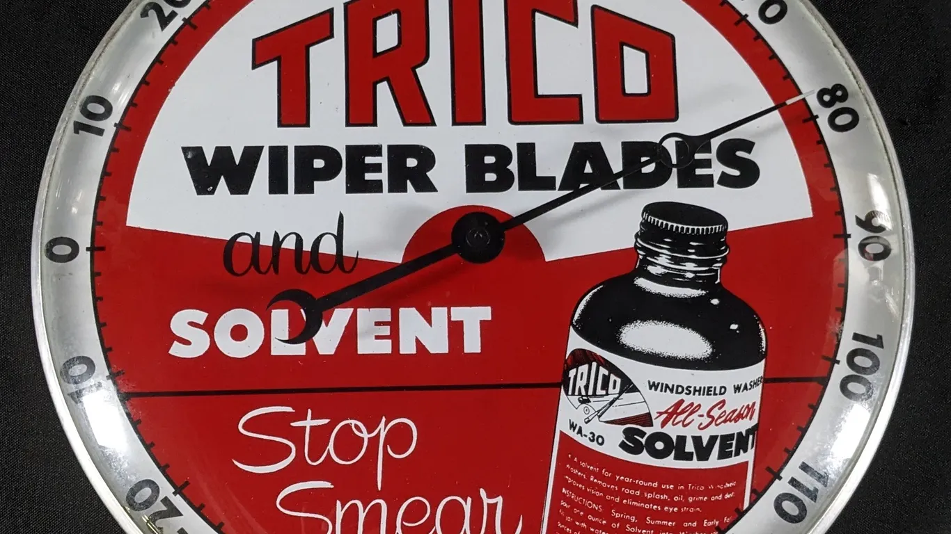 THERMOMETER SIGN TRICO WIPER BLADES AND SOLVENT STOP SMEAR