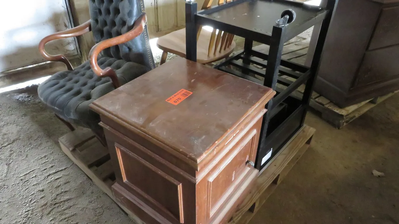 Pallet With Chairs and Shelving