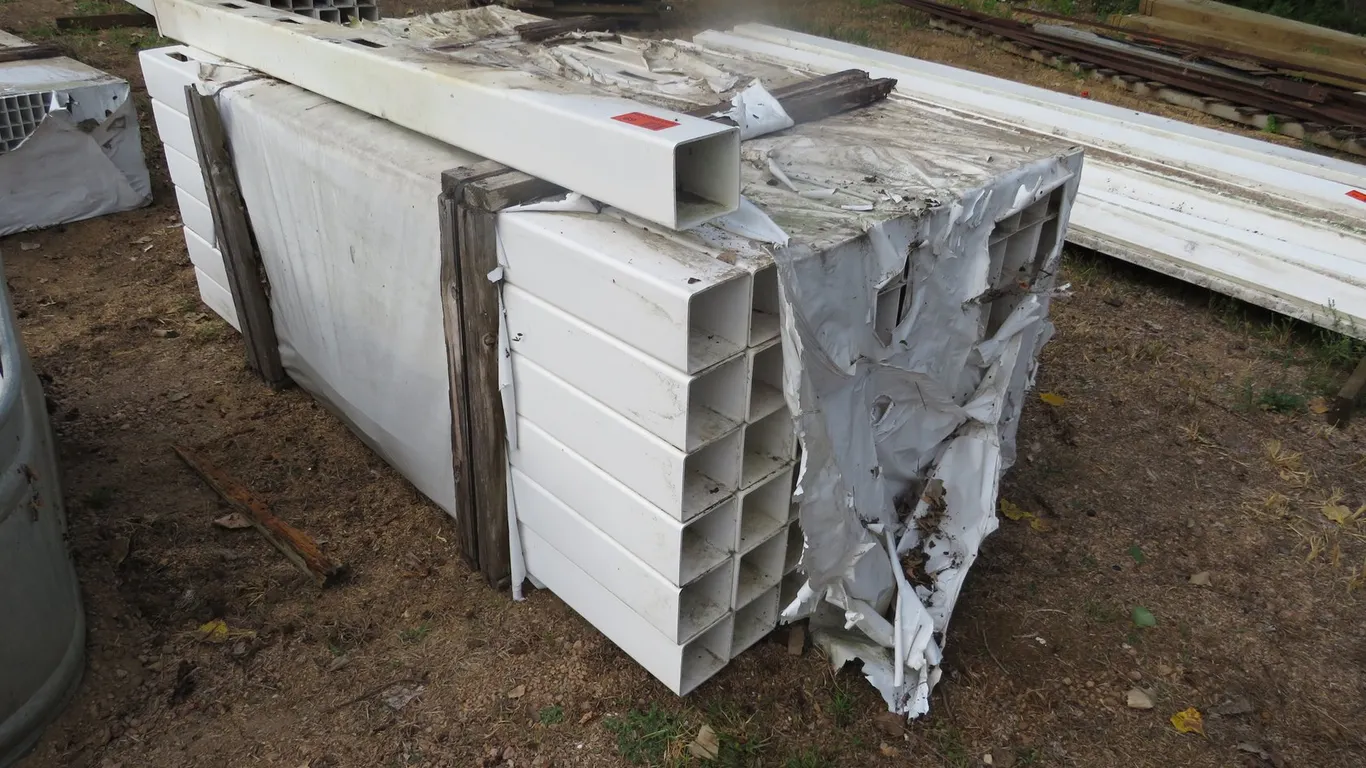 Approx. (55) New Plastic Fence Posts and (4) Rails