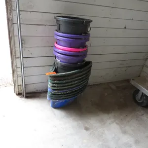 Assortment of Feed and Water Buckets