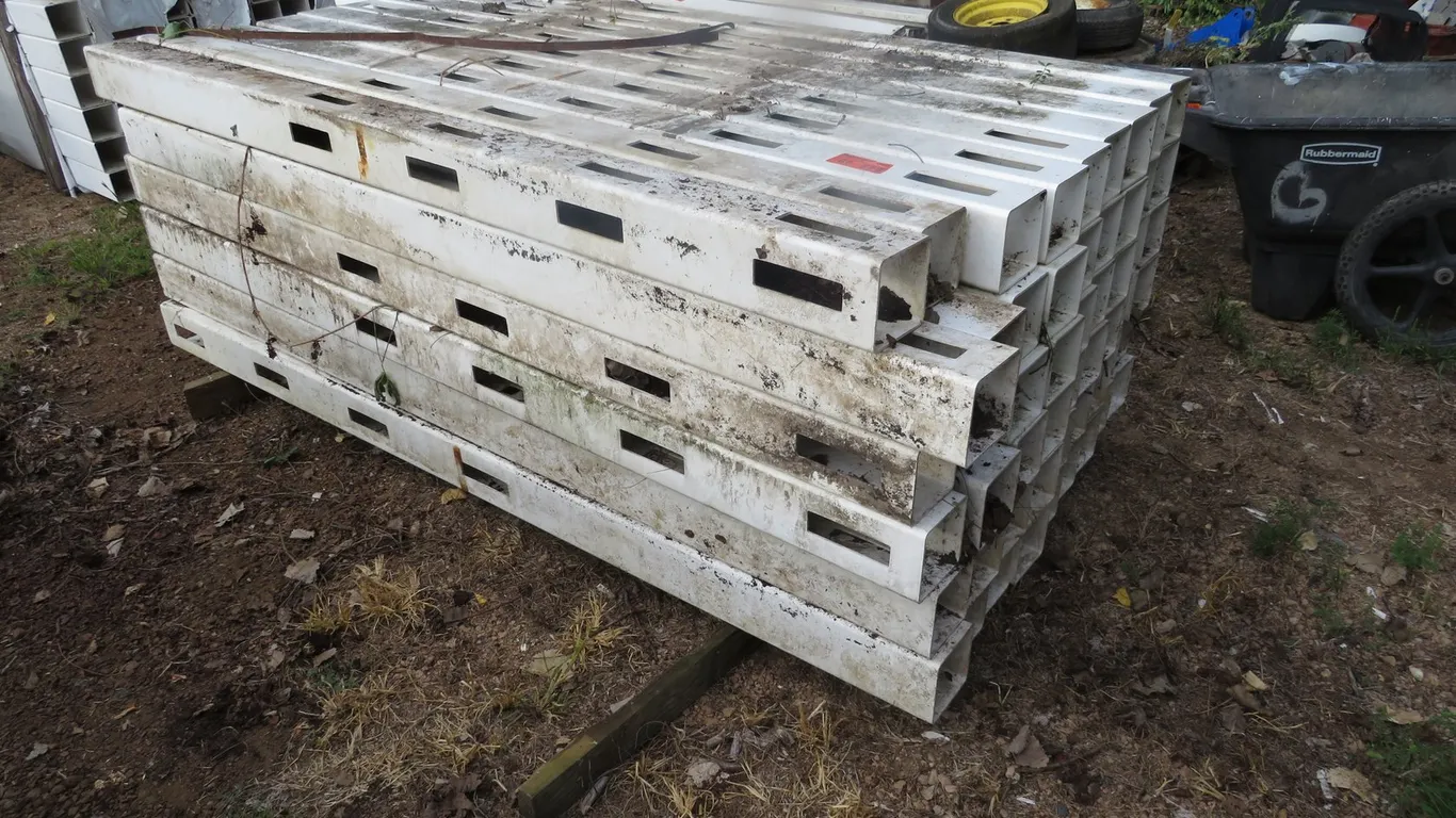 Approx. (54) New Plastic Fence Posts and (4) Rails