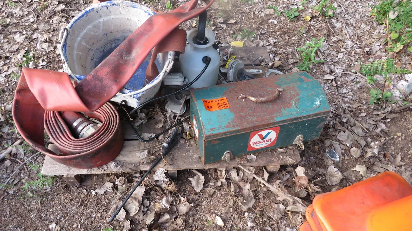 Pallet of Hose and Tool Box