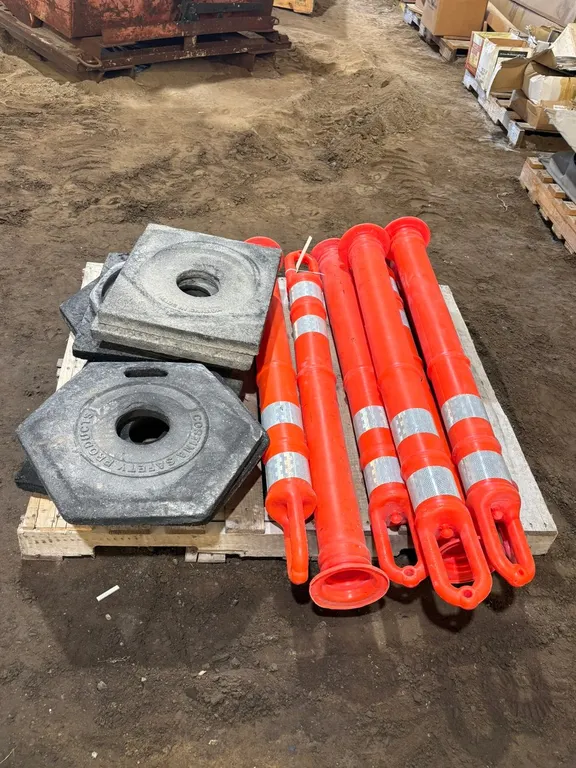 (6) Traffic Cones and Assorted Bases