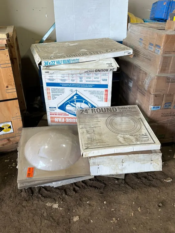 (3) Gable Vent, (15) Dome Titles, (1) Whole House Fan