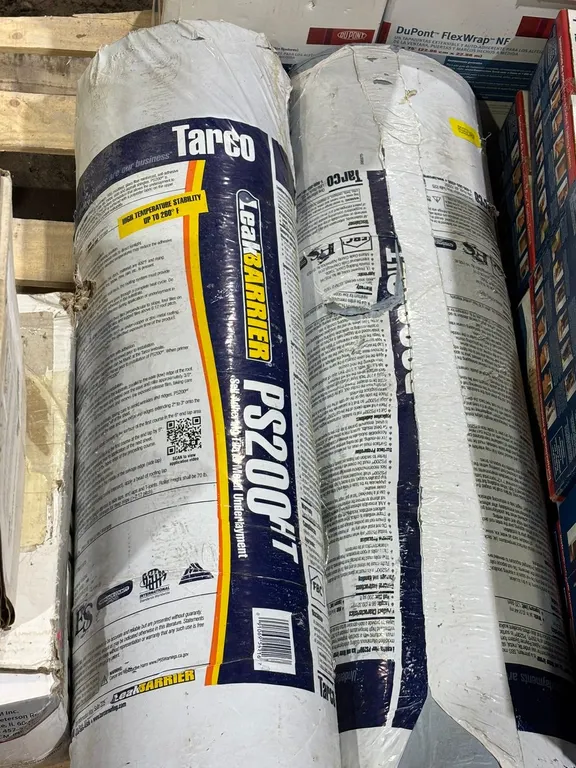 (2) Rolls of LeakBarrier Self-Adhering Tile and Metal Underlayment