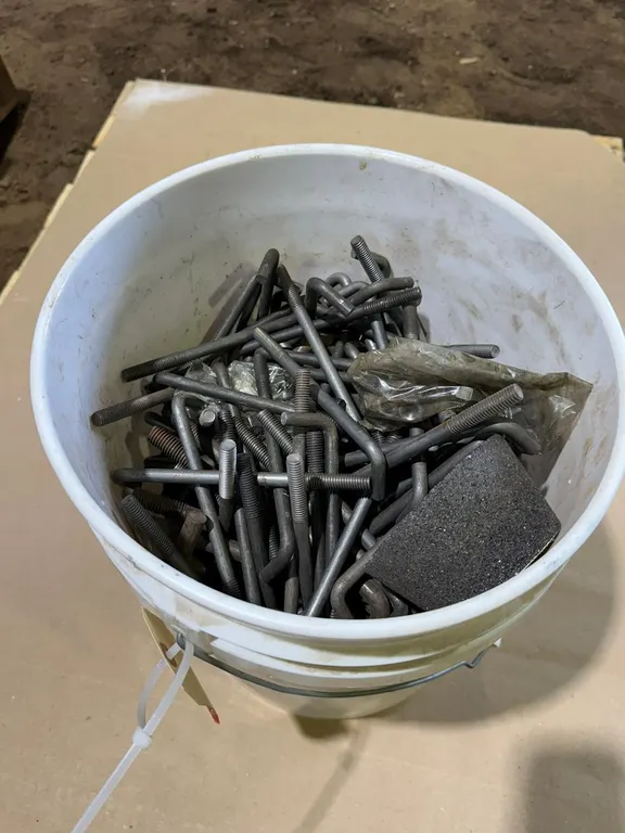 5-Gallon Bucket of Bent Threaded Rod
