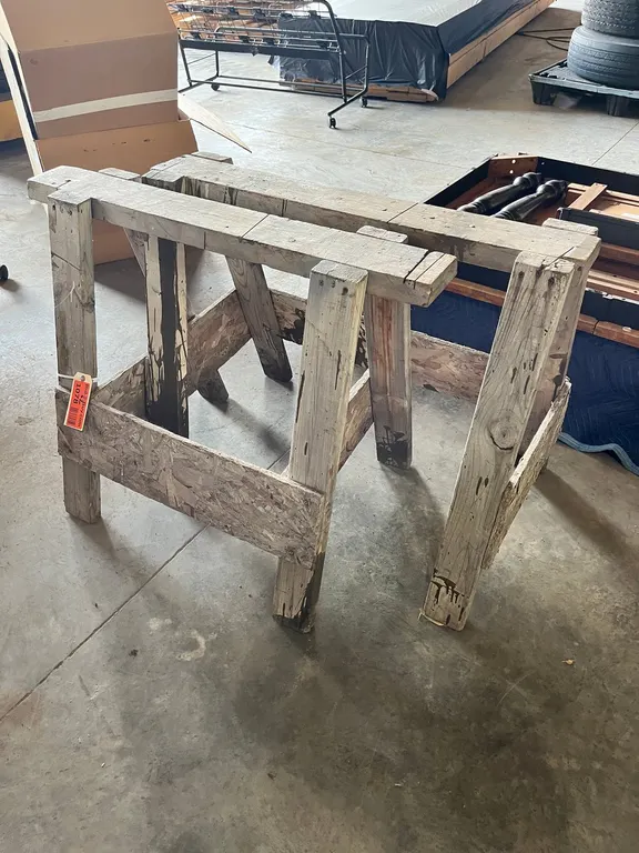 (2) Wooden Sawhorses