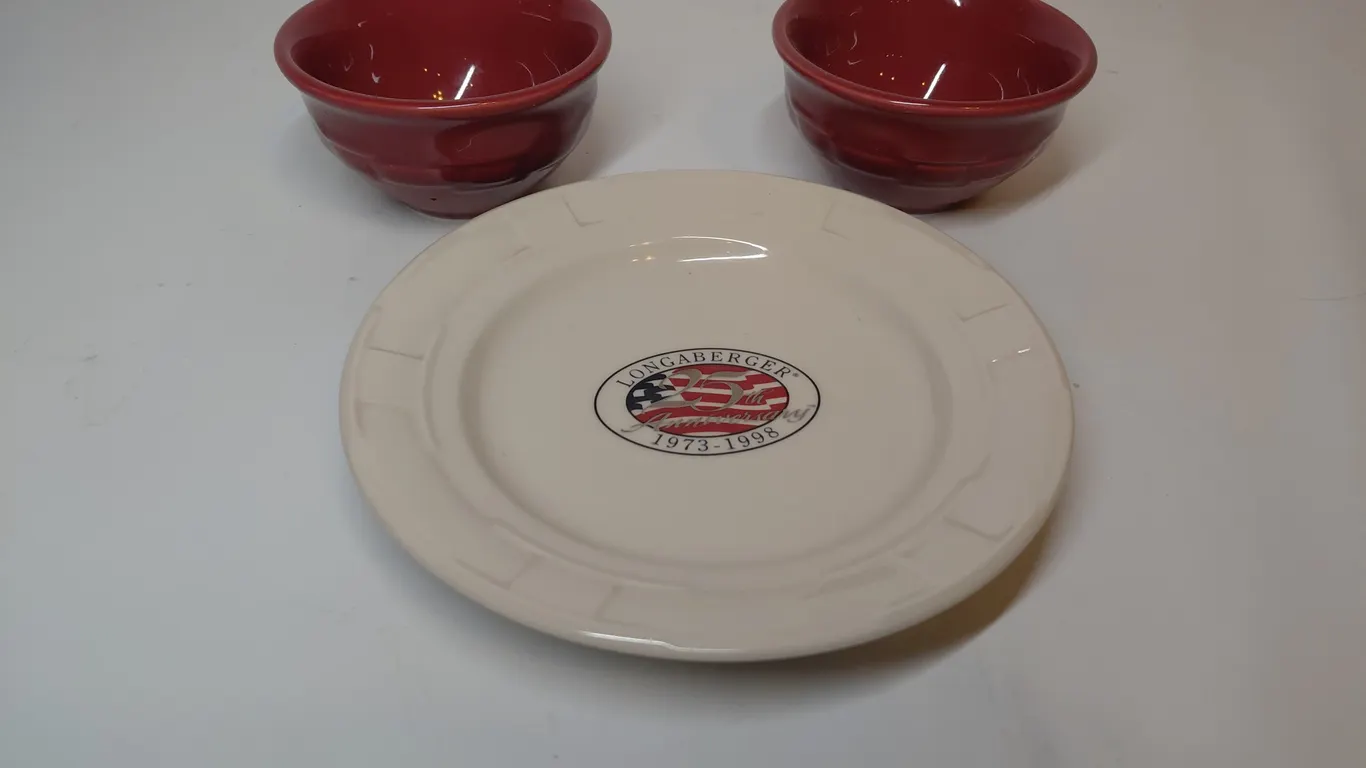 Longaberger Plate And Bowls