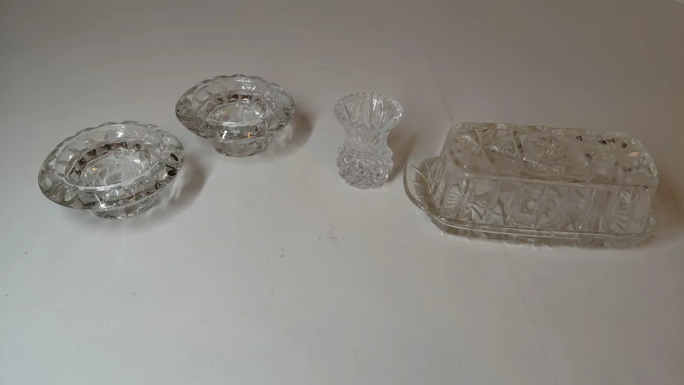 Vintage Anchor Hocking Butter Dish & Toothpick Holder
