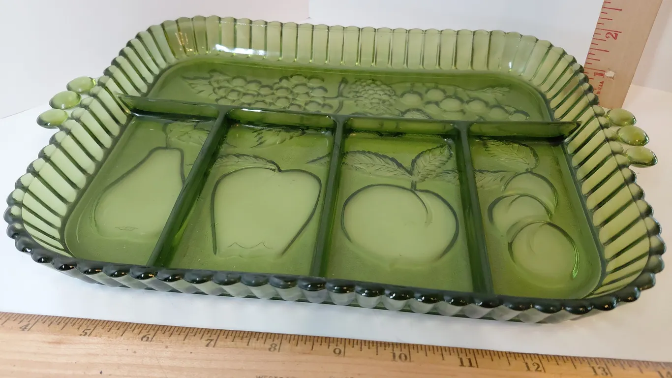 Vintage Indiana Glass Divided Platter