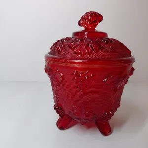 Vintage Jeannette Glass Footed Candy Dish