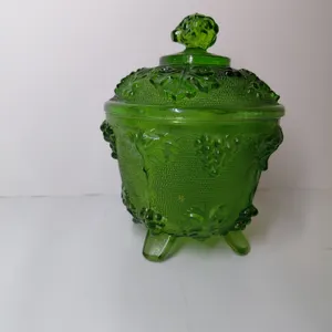 Vintage Jeannette Glass Footed Candy Dish