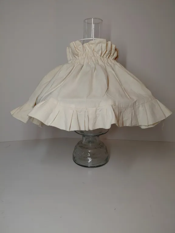 Vintage Double Bowl Oil Lamp With Fabric Shade