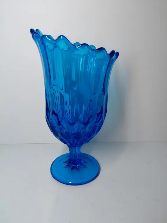 Fenton Colonial Blue Swung Glass Vase