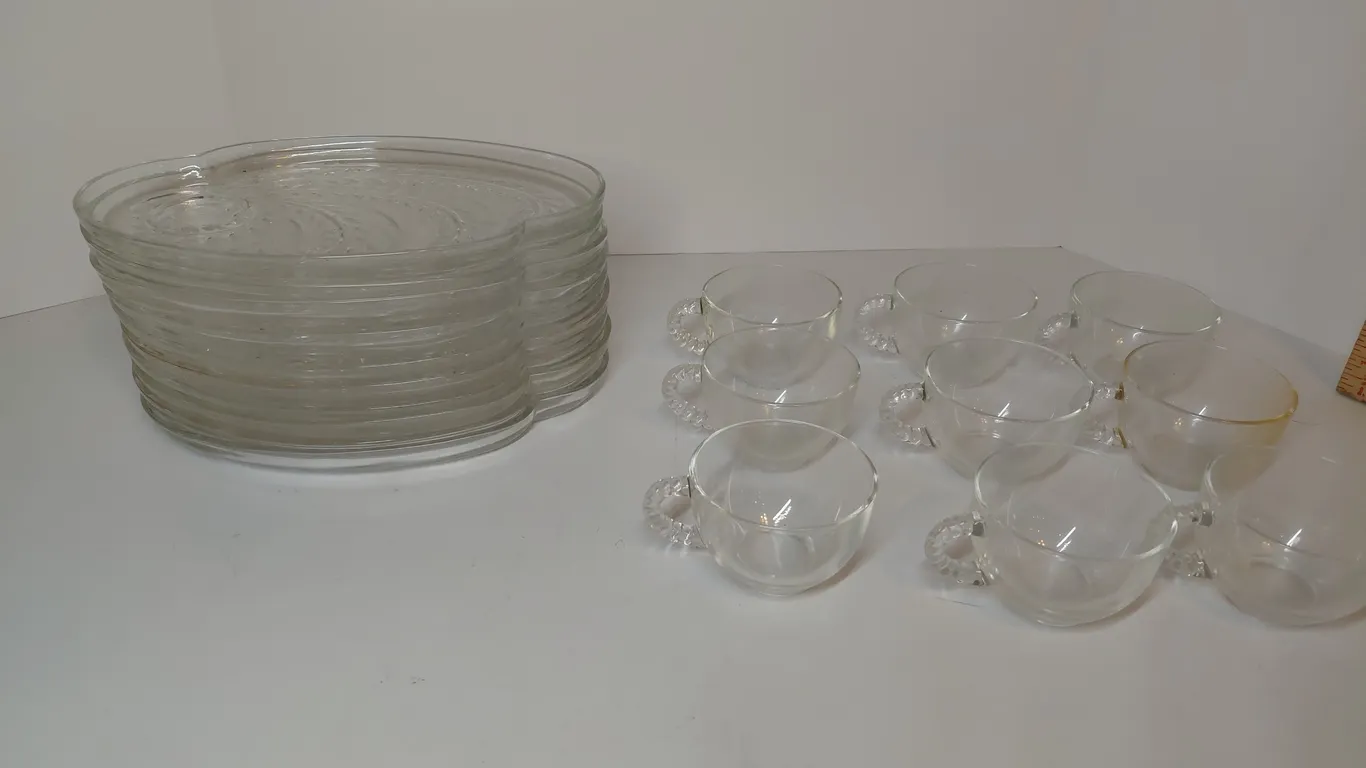 Vintage Federal Glass Snack Sets
