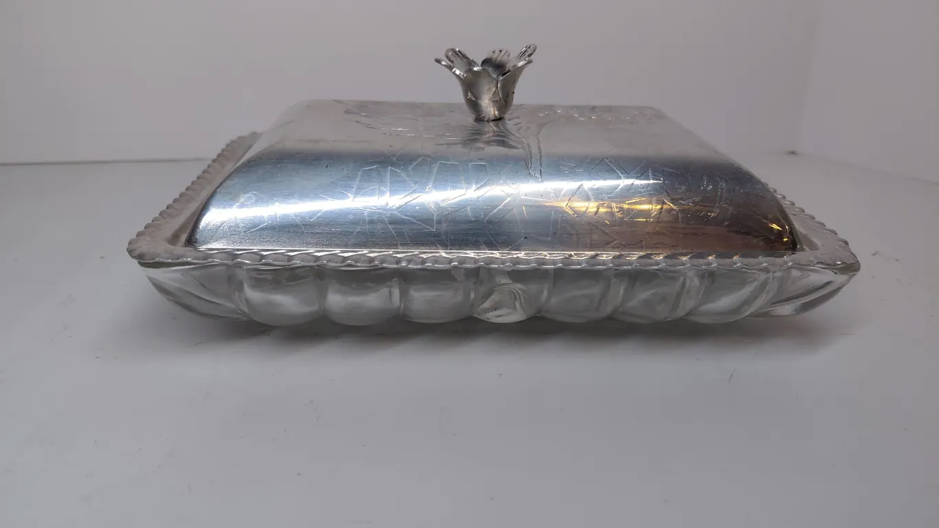 Vintage Dish With Aluminum Lid
