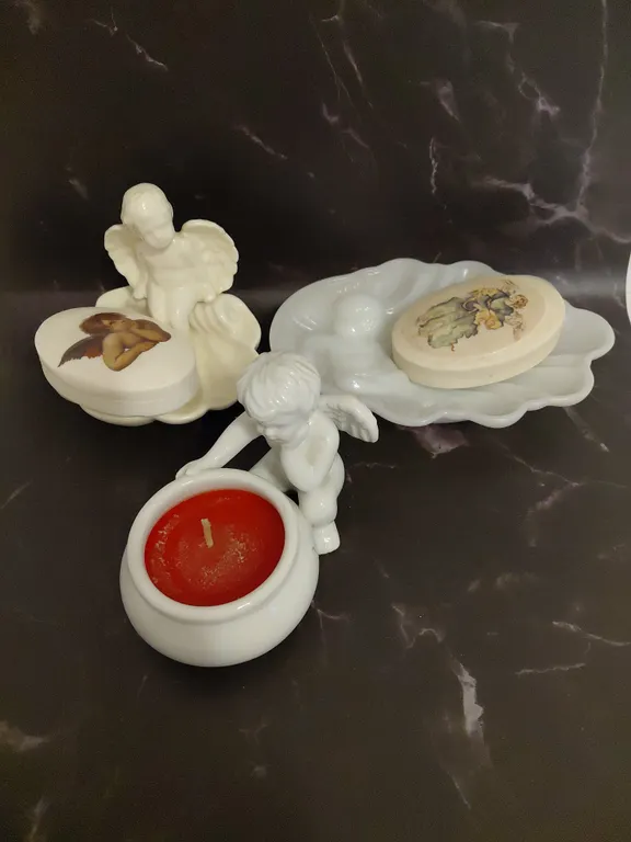 Angel Soap Dishes And Candle Holder